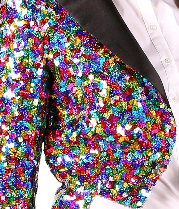 Glitzer Pailletten Frack für Damen | Multicolor