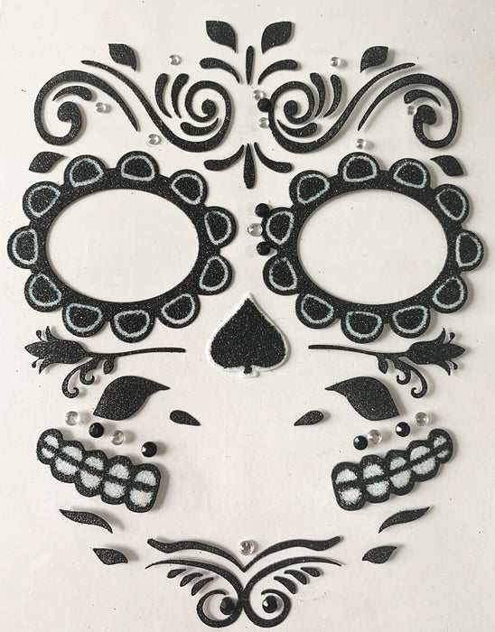 Gesichts-Tattoo Set Klebetattoos Black Roses