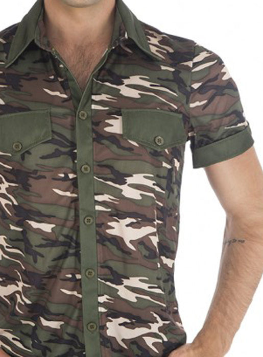 Camouflage Shirt Manuel für Herren - Armee Safari Dschungel Militär Kostüm