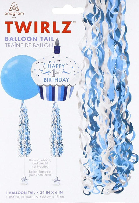Ballondekoration Twirlz Anhänger Medium 15 x 86 cm - Hellblau