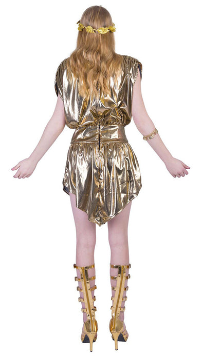 80er Jahre Kostüm "Disco Queen" für Damen - Gold | Party Kleid
