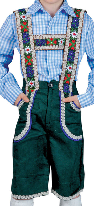 Tiroler Lederhose Anton für Jungen - Grün
