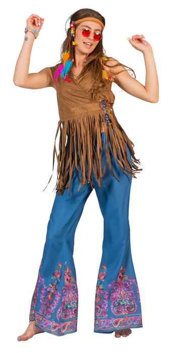 Hippie Fransen Wickeltop "Lea" im Wildleder Look für Damen | Braun