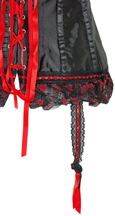Corsage Mieder für Damen - Schwarz Rot