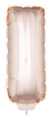 Buchstaben Folienballon mit Stab 41 cm - Roségold Buchstabe I