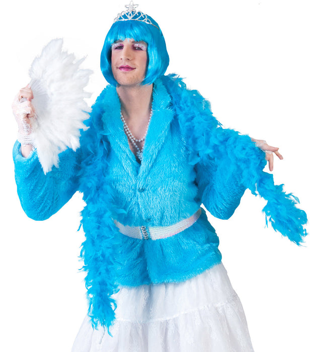 Hippie Jacke Clayton in Plüsch-Optik - Blau