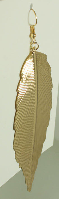 Goldene Feder Ohrringe - Modeschmuck zum Indianerin Kostüm