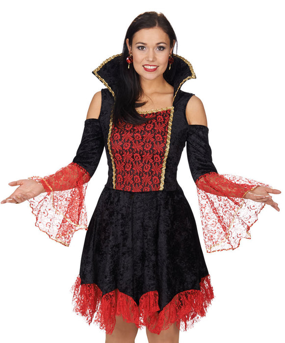Vampir Lady Alexia Kostüm für Damen - Tolles Hexen Kostüm für Halloween Mottoparty oder Karneval