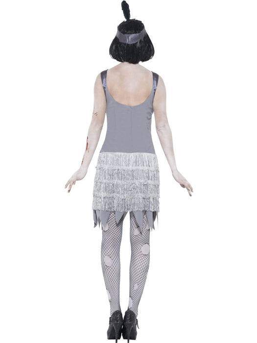 Zombie Charleston Flapper Kostüm für Damen | Grau