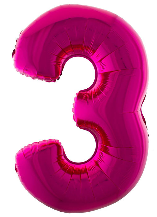 XXL Zahlen Folienballon 100 cm - Pink | Dekoration Geburtstag Jubiläum Zahlenballon