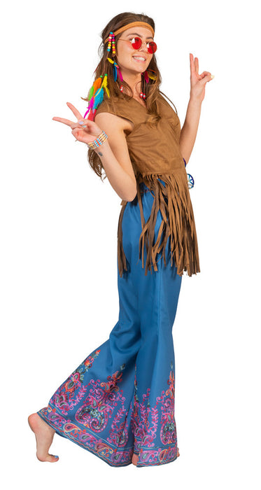 Hippie Fransen Wickeltop "Lea" im Wildleder Look für Damen | Braun