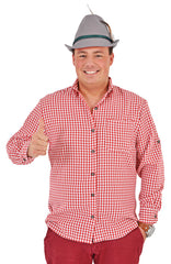 Kariertes Trachtenhemd Anton für Herren zur Oktoberfest Party | Rot