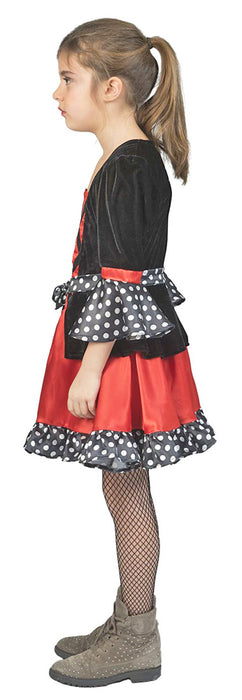 Hexen Kostüm "Dotty" für Mädchen - Schwarz Rot | Magierin Zauberin Halloween Kinderkostüm