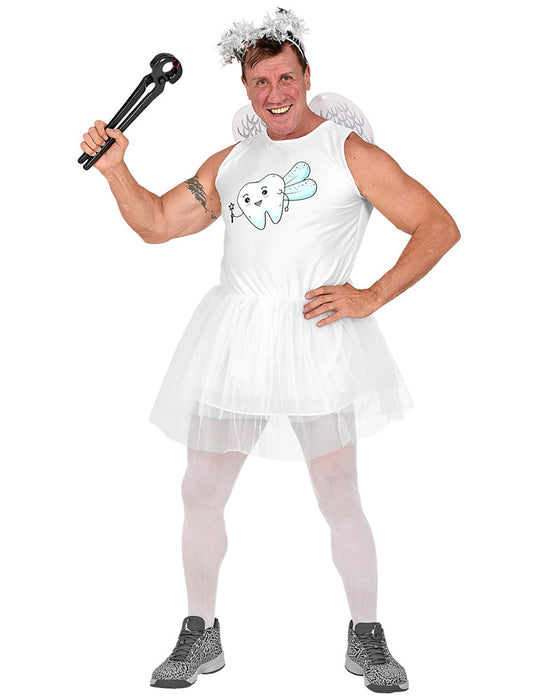 Zahnfee Kostüm für Herren - Weiß | Kleid mit Tutu