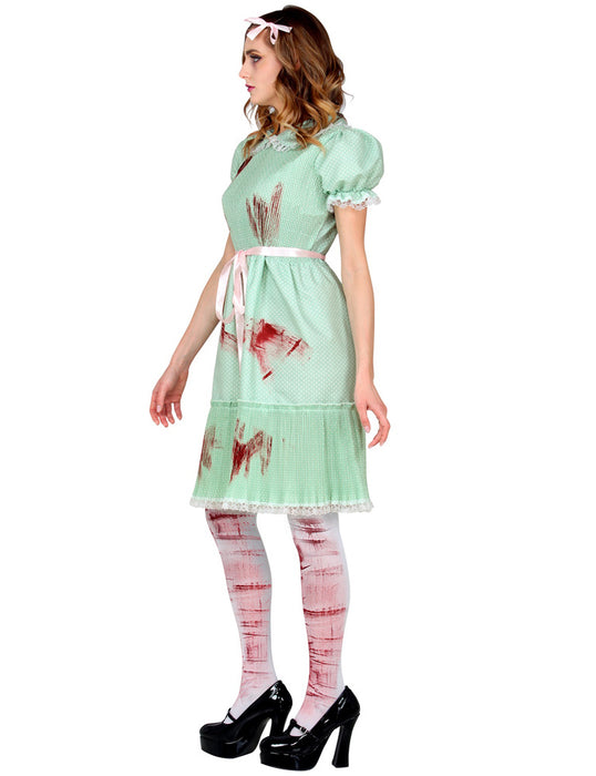 Killer-Puppe - Halloween Geister Hexenkostüm für Damen | Grün Weiß