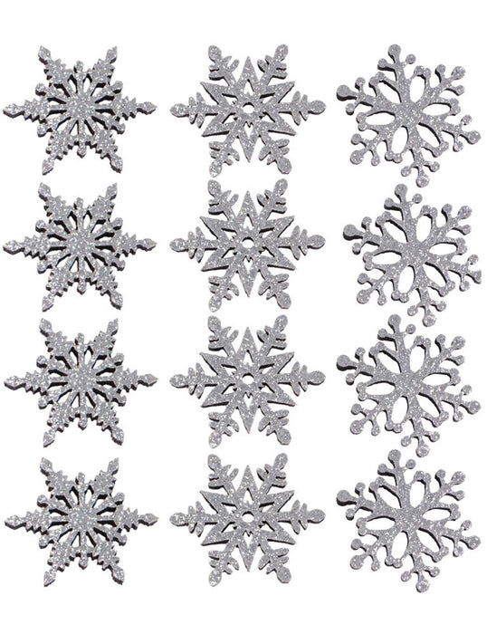 Filz Streudeko mit Glitter Ø 4cm Silber | Engel Hirsch Stern Konfetti Bastelmaterial