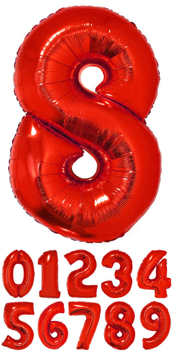 XXL Zahlen Folienballon 100 cm - Rot