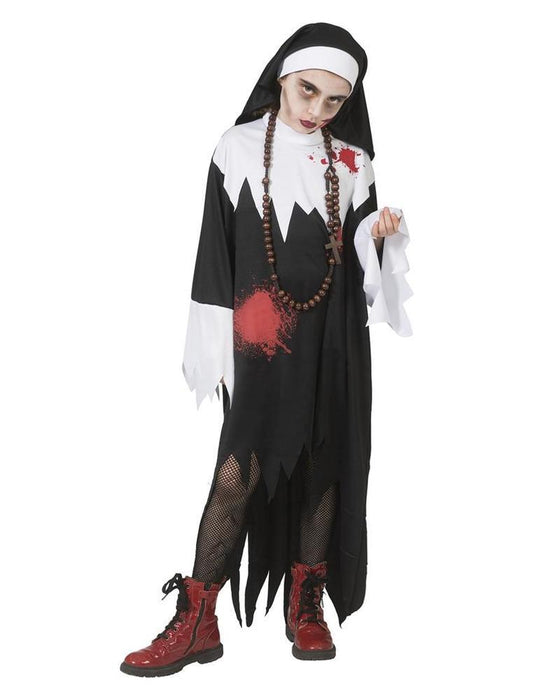 Blutige Nonne - Horror Halloween Kinder Nonnenkostüm