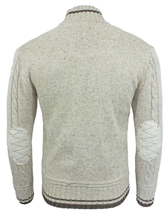 Herren Trachten Strickjacke Kunz Natur Braun