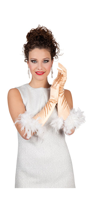Satin Handschuhe St. Tropez Gold