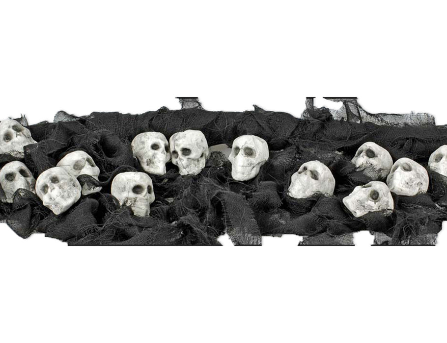 Halloween Dekoration Türvorhang mit Totenköpfen - 175 x 68 cm | Skelett Geister