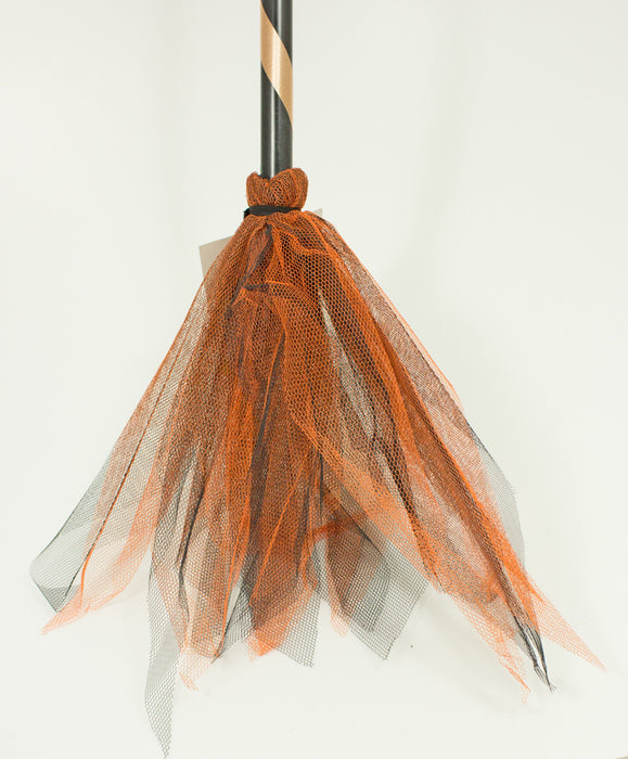 Hexenbesen Soluna zum Hexenkostüm - Orange Schwarz