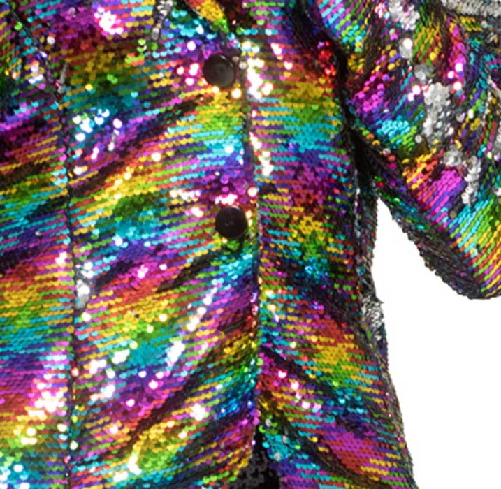 Rainbow Glitzer Pailletten Jacke für Damen - Mehrfarbig