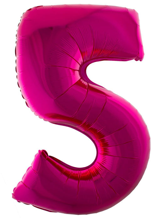 XXL Zahlen Folienballon 100 cm - Pink | Dekoration Geburtstag Jubiläum Zahlenballon