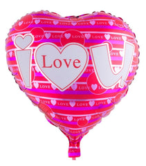 Herz Folienballon "I love you" - Luftballon Pink mit vielen Herzen 52 x 46 cm ABC18