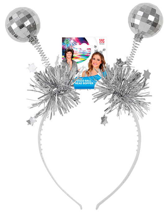 Haarreif mit Discokugeln | Silber Glitzer
