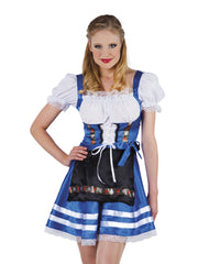Dirndl Kostümkleid "Madl" mit Schürze für Damen | Blau Weiß