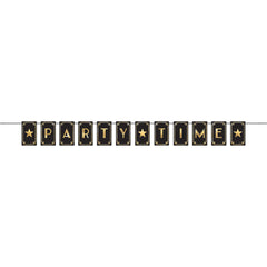 "Glitz & Glam" Partykette Buchstaben Girlande - Schwarz / Gold