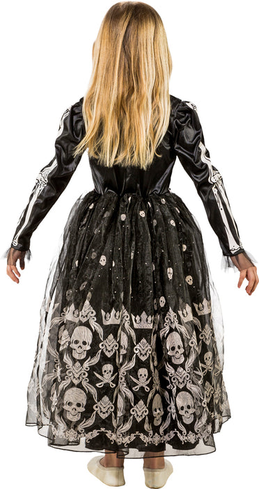 Skelett Kostümkleid Carmilla mit Totenköpfen für Mädchen