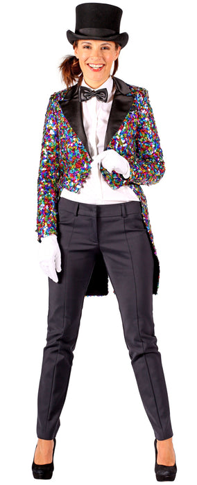Glitzer Pailletten Frack für Damen | Multicolor