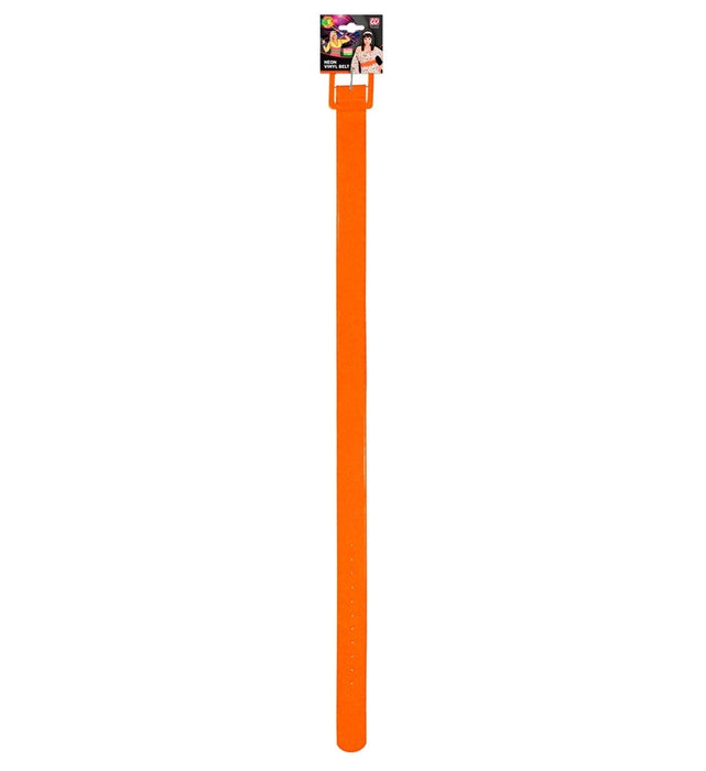 Neon Lack Gürtel für Damen 124 x 5,5 cm | Orange