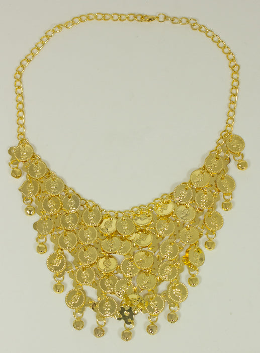 Halskette und Ohrringe mit Münzen - Gold | Schmuck Kostüm Bauchtänzerin Wahrsagerin 465306