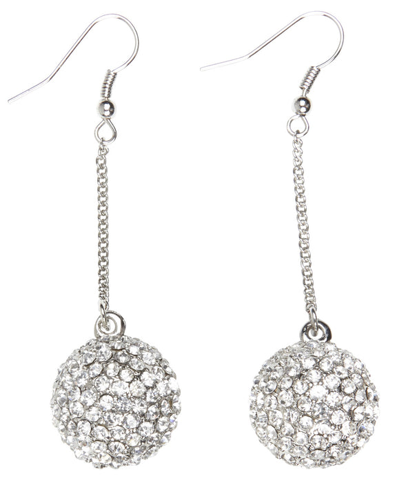Ohrringe mit Strasskugeln - Zubehör Disco Kostüm | Silber