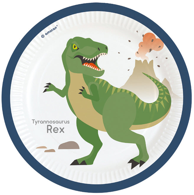 "Happy Dinosaurier" | 8 Pappteller Ø  23 cm