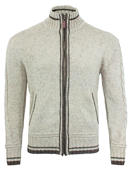 Herren Trachten Strickjacke Kunz Natur Braun