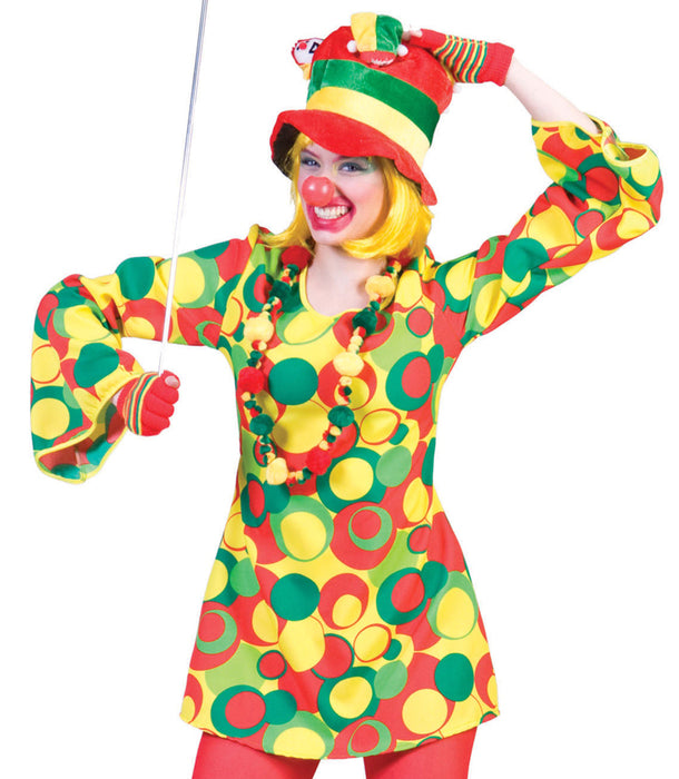 Hippie Shirt Daffy - Buntes Retro Clown Oberteil für Damen