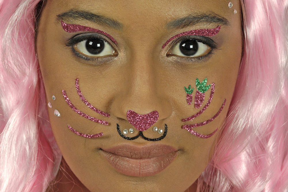 Face Art Decor Glitzer Tattoo Sticker Hase