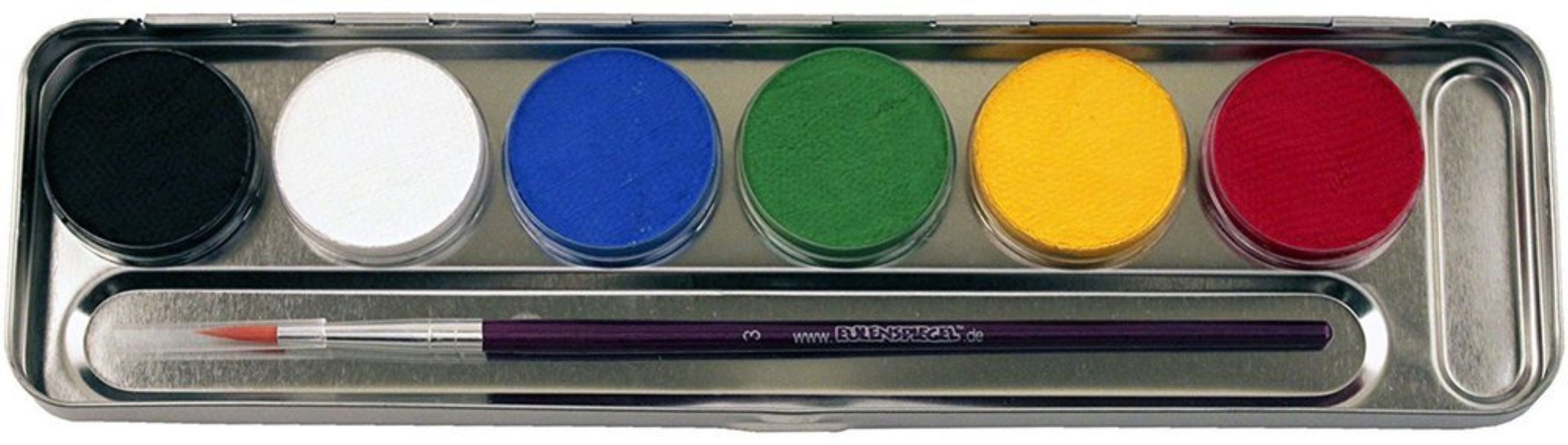 Eulenspiegel Schminkpalette mit 6 Farben in Profi Qualität