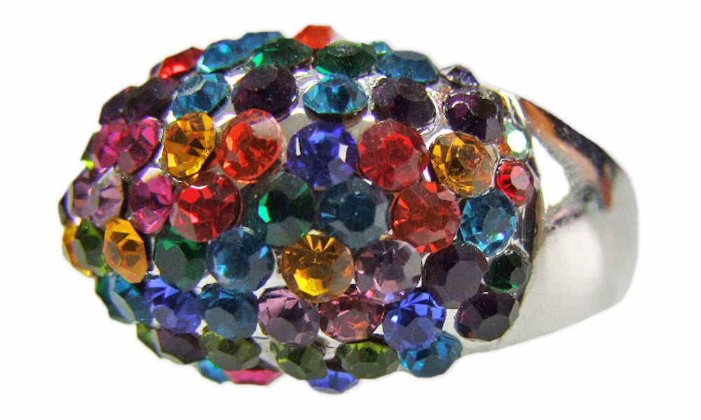 Ring Colorful mit Strasssteinen - Galaxy