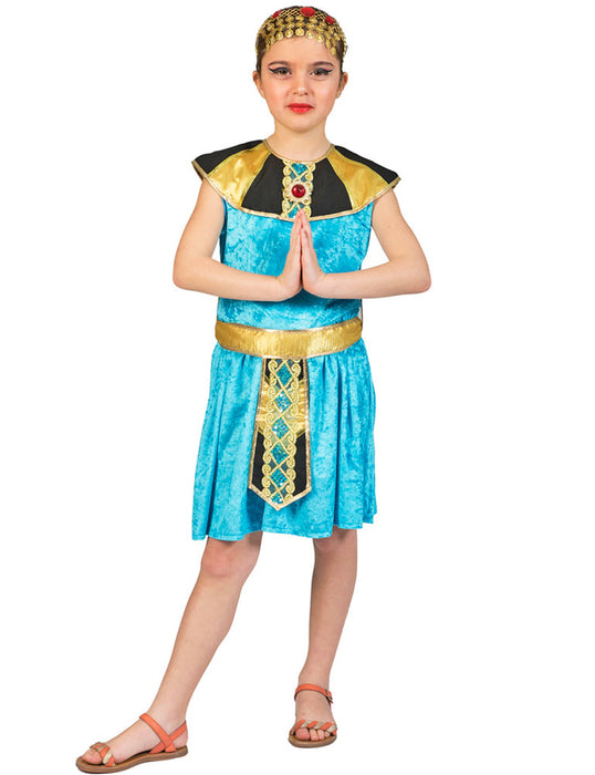 Cleopatra Kostüm für Mädchen - Türkis | Ägyptische Königin Pharaonin Verkleidung