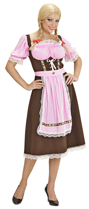 Dirndl Kostümkleid "Zenzi" für Damen | Braun Rosa