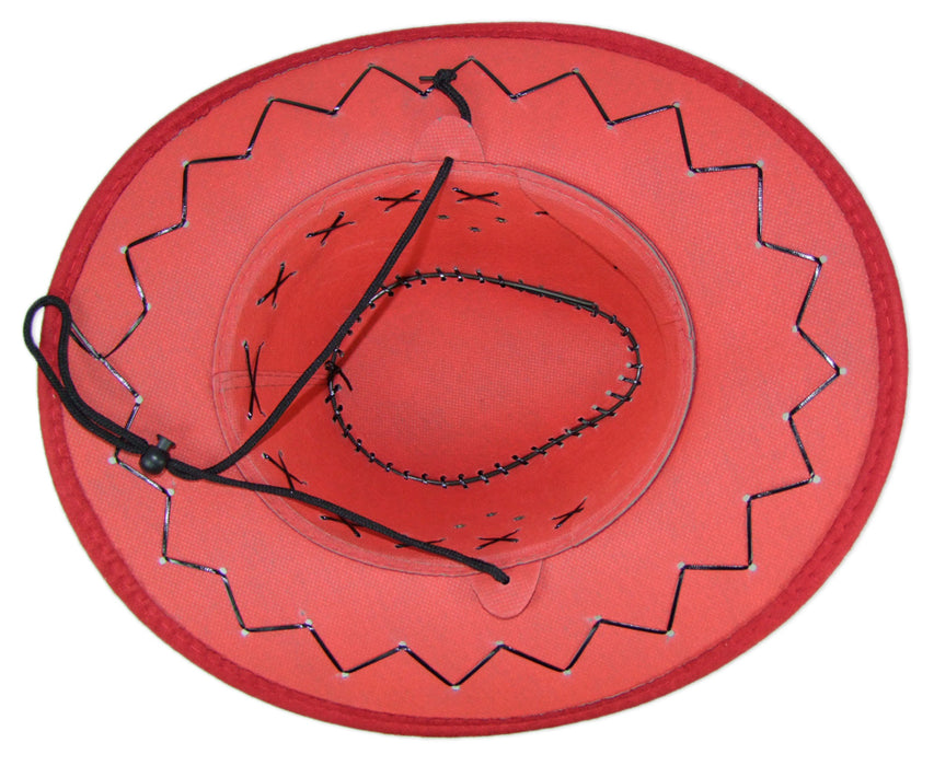 Kinder Cowboyhut mit Ziernähten - Rot