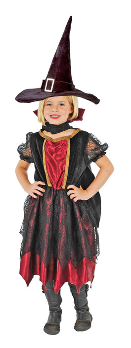 Kostüm Hexe "Willow" für Mädchen | Vampir Schwarz Rot