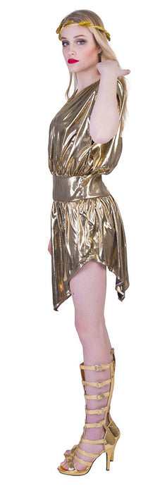 80er Jahre Kostüm "Disco Queen" für Damen - Gold | Party Kleid