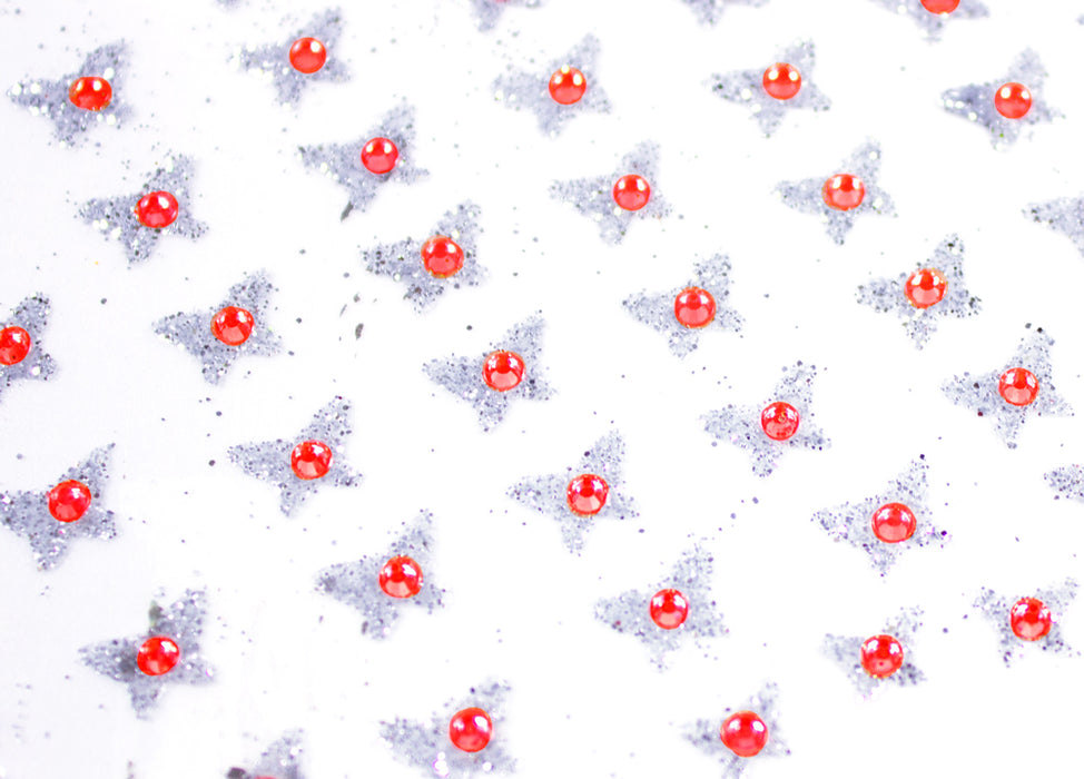 Glitzer Sticker für Gesicht und Haar | Rot - Selbstklebende Glitzersteine