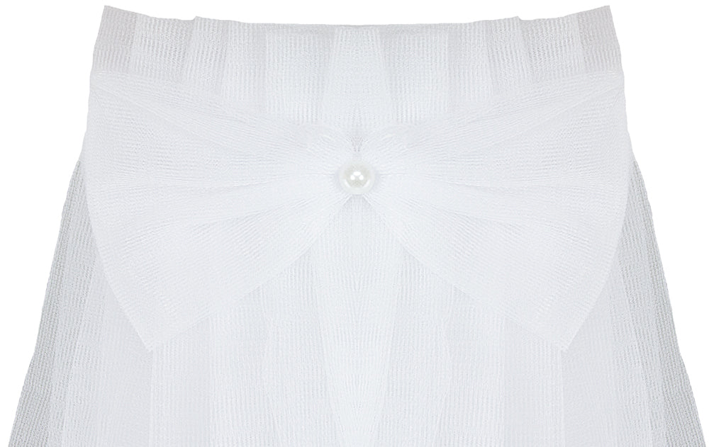 Brautschleier Haarkranz Novalie mit Spitze und Strass - Weiß